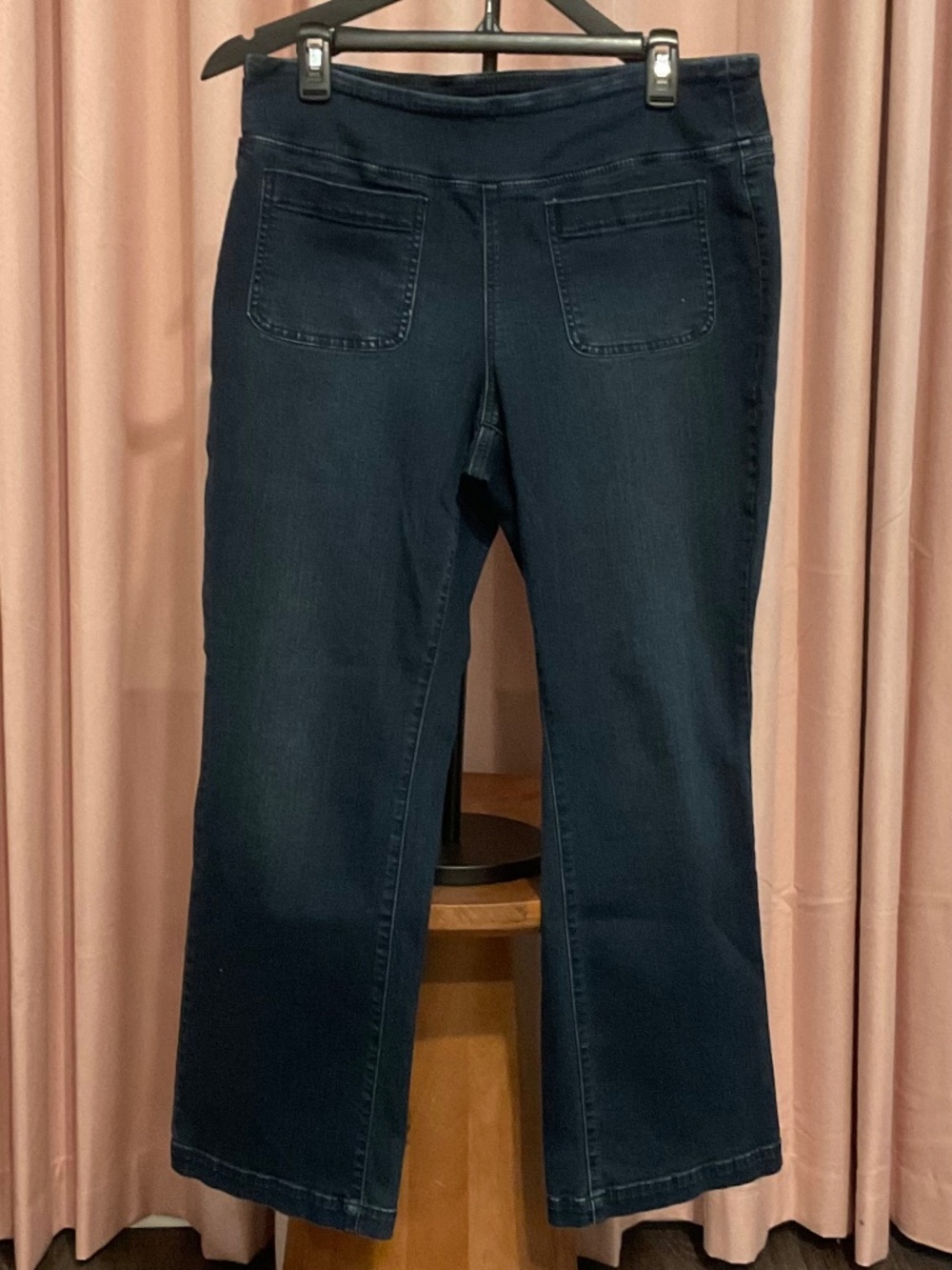 Belle by Kim Gravel TripleLuxe Jeans 14P Petite Dark Wash Pull On Bootcut